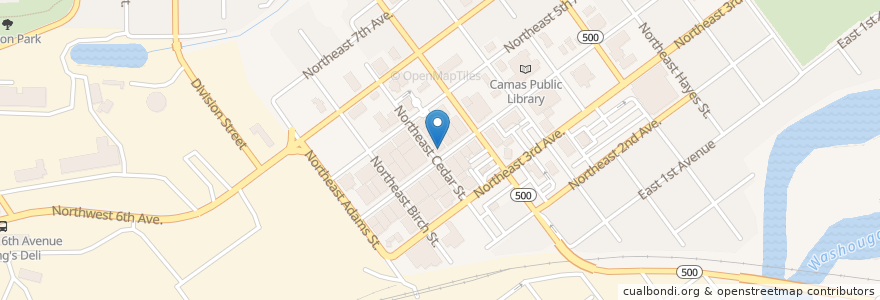 Mapa de ubicacion de Miss Nola's Cafe en Соединённые Штаты Америки, Вашингтон, Clark County, Camas.