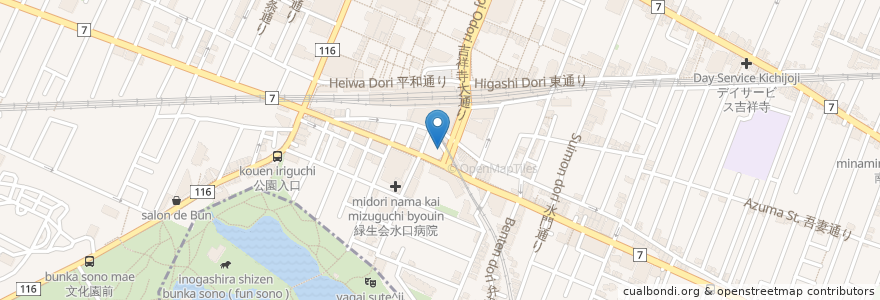 Mapa de ubicacion de 鉄ぱん軒 en Japan, Tokio, 武蔵野市.
