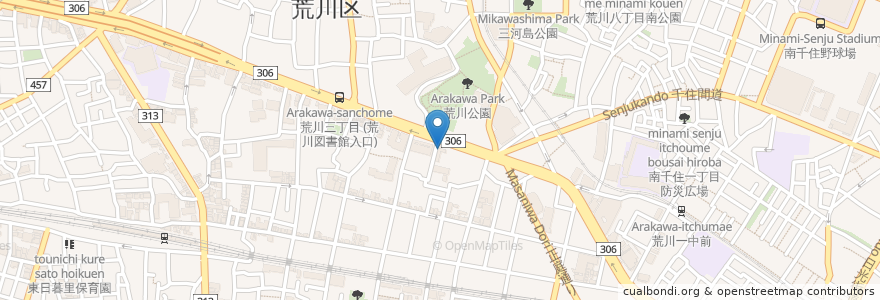Mapa de ubicacion de 三河島カトリック教会 en ژاپن, 東京都.