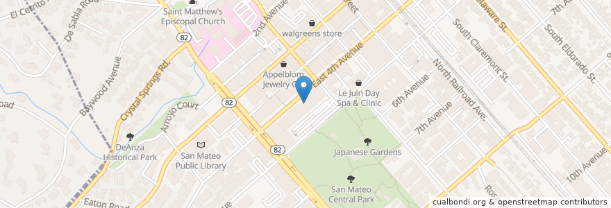 Mapa de ubicacion de Le Boulanger en United States, California, San Mateo County, San Mateo.
