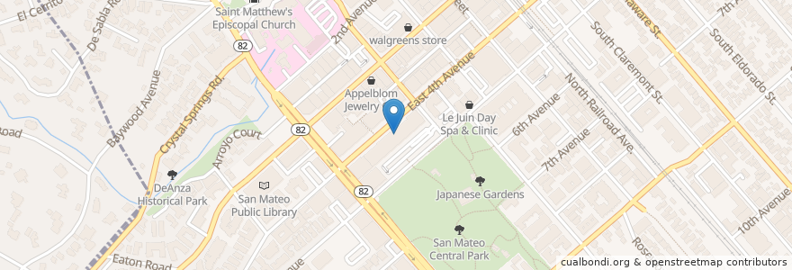 Mapa de ubicacion de Noah's New York Bagels en United States, California, San Mateo County, San Mateo.