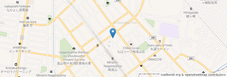 Mapa de ubicacion de 千葉銀行 en 日本, 千葉県, 流山市.