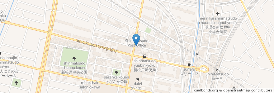 Mapa de ubicacion de ルンビニ en 일본, 지바현, 松戸市.