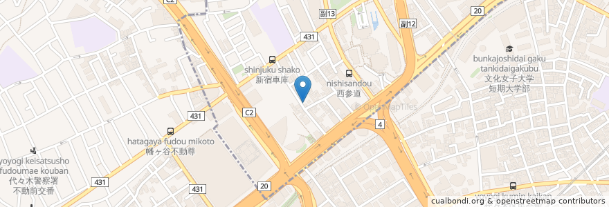 Mapa de ubicacion de タイムズ en 日本, 東京都, 新宿区, 渋谷区.