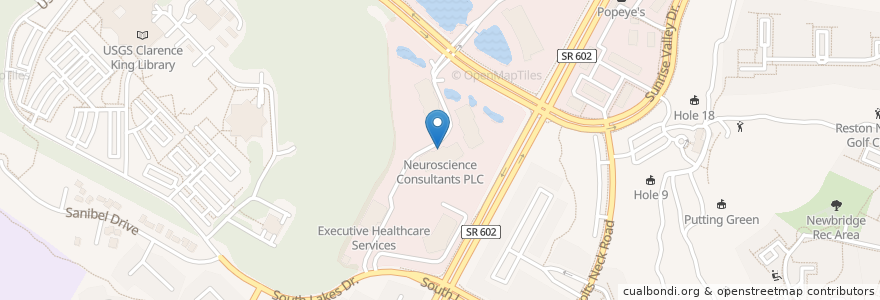 Mapa de ubicacion de Neuroscience Consultants PLC en 미국, 버지니아, Fairfax County, Reston, Reston.