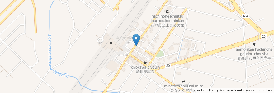 Mapa de ubicacion de Fua jiao en Япония, Аомори, Хатинохе.