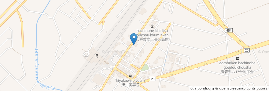Mapa de ubicacion de おくでら整形外科クリニック en Japan, Präfektur Aomori, 八戸市.