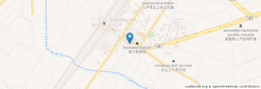 Mapa de ubicacion de オリックスレンタカー en Giappone, Prefettura Di Aomori, 八戸市.