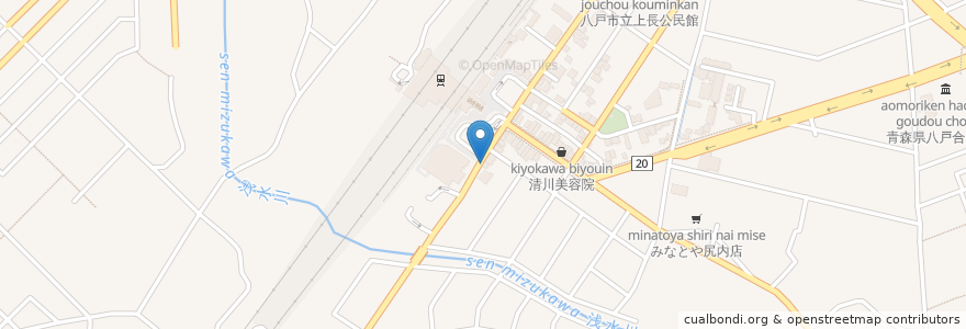 Mapa de ubicacion de グランアス en Japan, Präfektur Aomori, 八戸市.