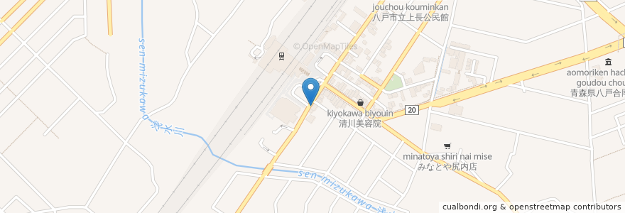 Mapa de ubicacion de メリディアン en 日本, 青森县, 八戸市.