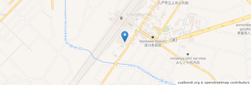 Mapa de ubicacion de 八戸地域地場産業振興センター en Japão, 青森県, 八戸市.