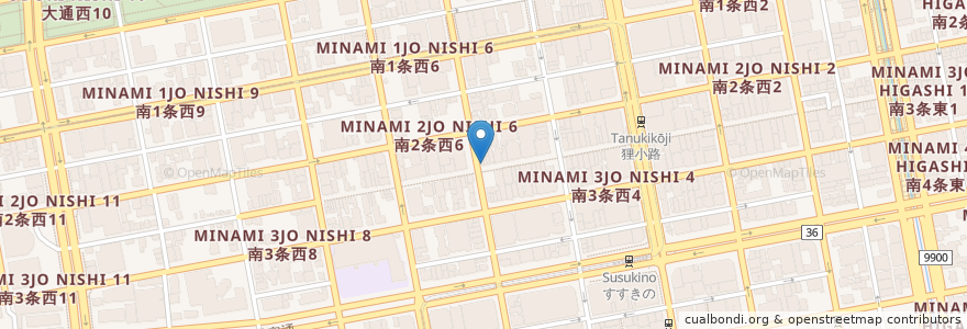 Mapa de ubicacion de SAPPORO BONE en اليابان, محافظة هوكايدو, 石狩振興局, 札幌市, 中央区.