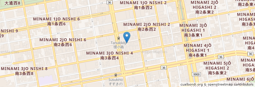 Mapa de ubicacion de ノワールルージュ en 일본, 홋카이도, 石狩振興局, 札幌市, 中央区.