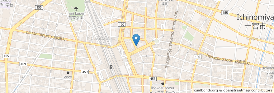 Mapa de ubicacion de すっぽん道楽 en 일본, 아이치현, 一宮市.