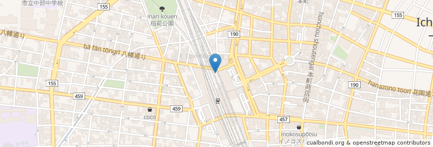 Mapa de ubicacion de マツモトキヨシ en 日本, 愛知県, 一宮市.