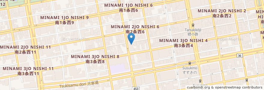 Mapa de ubicacion de シアターキノ en Japon, Préfecture De Hokkaidō, 石狩振興局, 札幌市, 中央区.