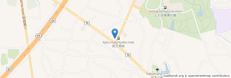 Mapa de ubicacion de 宇都宮挟又郵便局 en 日本, 栃木県, 宇都宮市.
