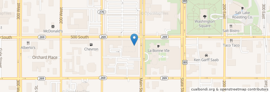 Mapa de ubicacion de Lucky H Bar & Grill en Соединённые Штаты Америки, Юта, Salt Lake County, Salt Lake City.