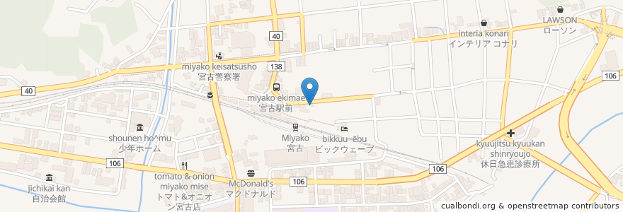 Mapa de ubicacion de ニッポンレンタカー en Japan, Iwate Prefecture, Miyako.