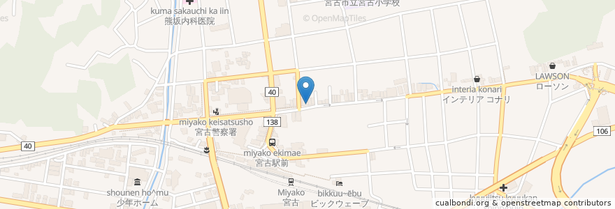 Mapa de ubicacion de くすりのミヨシ en 日本, 岩手県, 宮古市.