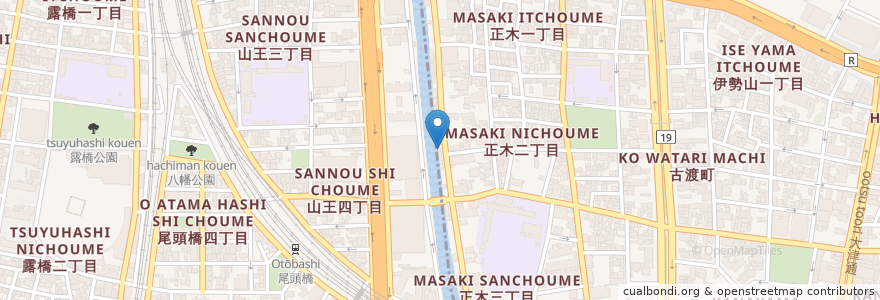 Mapa de ubicacion de かざみ鶏 en Япония, Айти, 名古屋市, 中川区.
