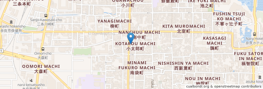 Mapa de ubicacion de ナラルーテル教会 en 日本, 奈良県, 奈良市.