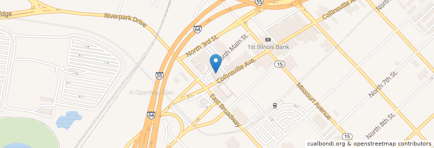 Mapa de ubicacion de Vantage Credit Union en Stati Uniti D'America, Illinois, East Saint Louis.