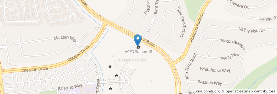 Mapa de ubicacion de ACFD Station 18 en Amerika Birleşik Devletleri, Kaliforniya, Alameda İlçesi, Dublin.