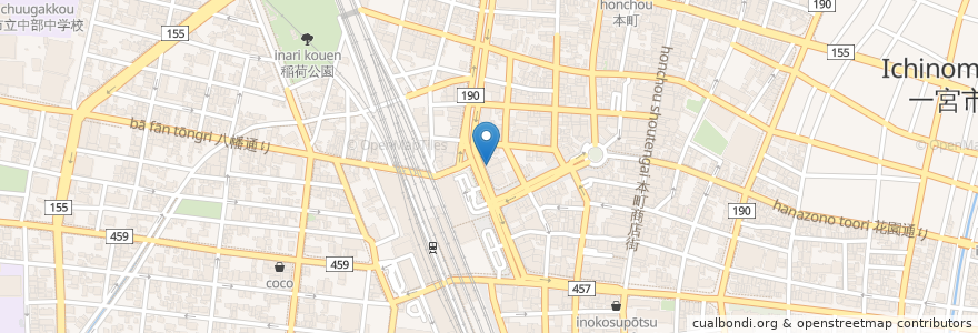 Mapa de ubicacion de 八剣伝 en 일본, 아이치현, 一宮市.