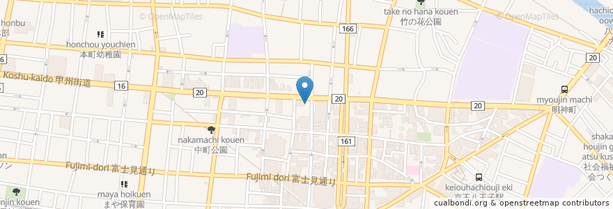 Mapa de ubicacion de コムパーク植山町第5駐車場 en Japon, Tokyo, 八王子市.