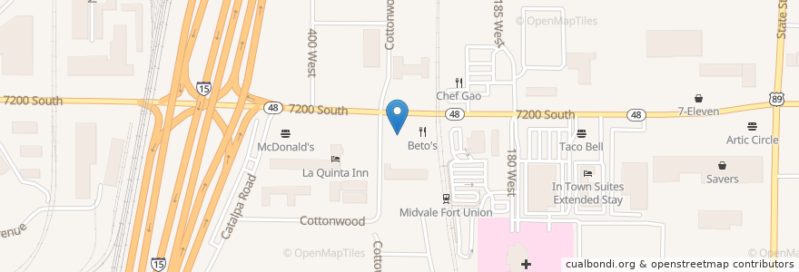 Mapa de ubicacion de Hart's en Amerika Syarikat, Utah, Salt Lake County, Midvale.