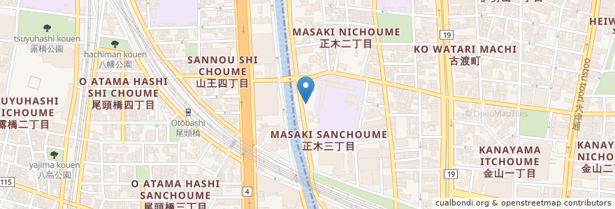 Mapa de ubicacion de ユアーズパーク en اليابان, 愛知県, 名古屋市, 中区, 中川区.