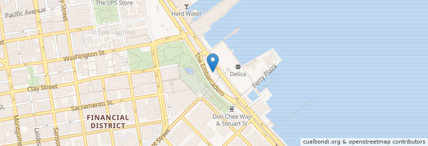 Mapa de ubicacion de Harry Bridges Plaza (Ferry Building) en États-Unis D'Amérique, Californie, San Francisco, San Francisco.
