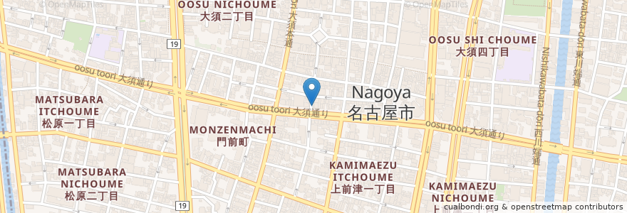 Mapa de ubicacion de や台すし en 日本, 愛知県, 名古屋市, 中区.
