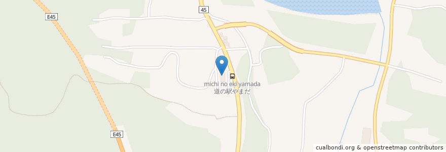 Mapa de ubicacion de ふれあいパーク山田 en 日本, 岩手県, 下閉伊郡, 山田町.