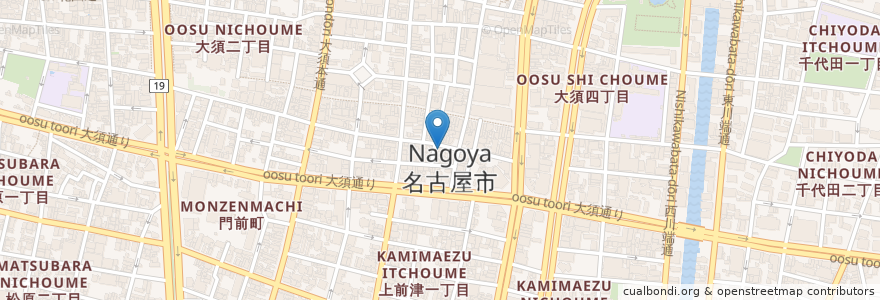 Mapa de ubicacion de まるけい en 日本, 爱知县, 名古屋市, 中区.