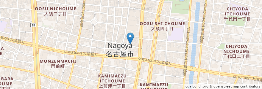 Mapa de ubicacion de 庵's en Япония, Айти, 名古屋市, 中区.