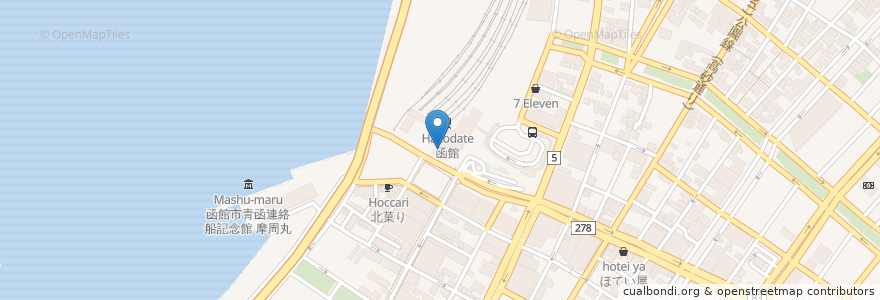 Mapa de ubicacion de 函館駅トイレ en Giappone, Prefettura Di Hokkaidō, Sottoprefettura Di Oshima, 函館市.