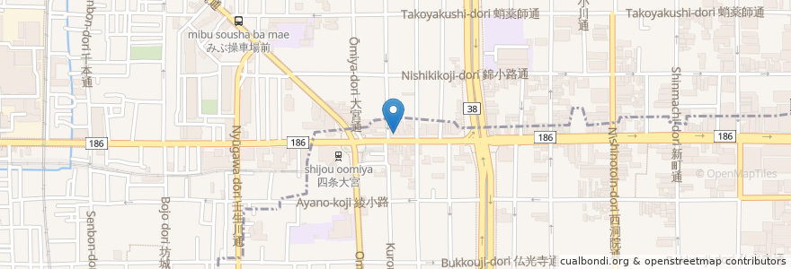 Mapa de ubicacion de Sakura Suisan en Japan, Kyoto Prefecture, Kyoto, Nakagyo Ward.