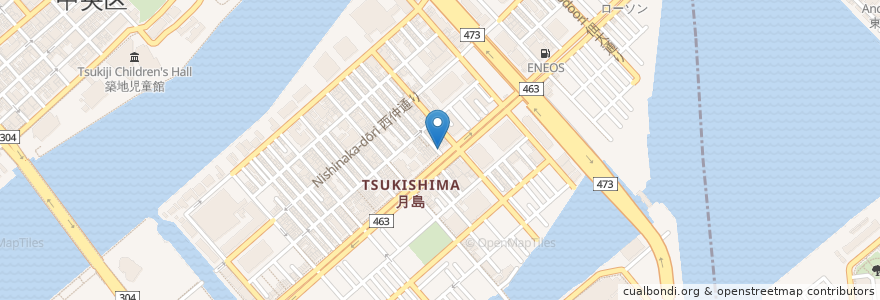 Mapa de ubicacion de オリジン弁当 en Giappone, Tokyo, 江東区, 中央区.