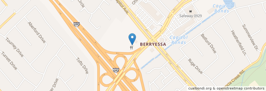 Mapa de ubicacion de Lee’s Sandwiches Berryessa en États-Unis D'Amérique, Californie, Santa Clara County, San Jose.