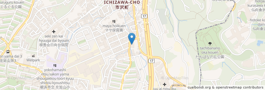 Mapa de ubicacion de ハックドラッグ en Japonya, 神奈川県, 横浜市, 旭区.