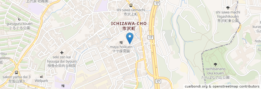 Mapa de ubicacion de マヤ保育園 en 일본, 가나가와현, 요코하마시, 旭区.