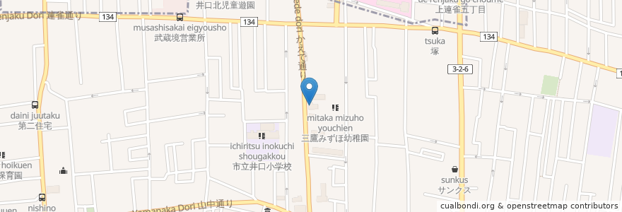 Mapa de ubicacion de ほっともっと en Japonya, 東京都, 三鷹市.