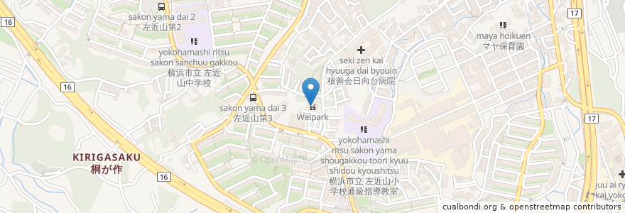 Mapa de ubicacion de Welpark en Japón, Prefectura De Kanagawa, Yokohama, 旭区.