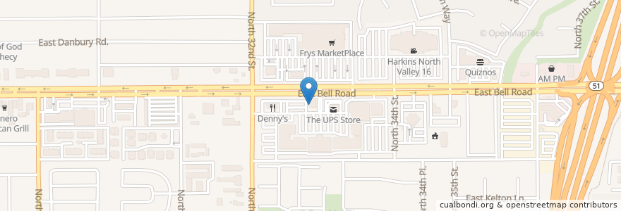 Mapa de ubicacion de Urgent Care Extra en United States, Arizona, Maricopa County, Phoenix.