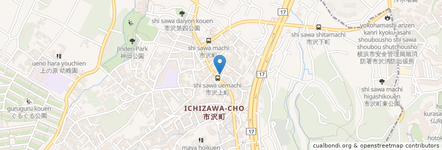 Mapa de ubicacion de 江渡歯科 en Japon, Préfecture De Kanagawa, 横浜市, 旭区.