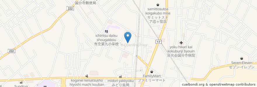 Mapa de ubicacion de 国分寺市清掃工場 en Japonya, 東京都, 国分寺市.