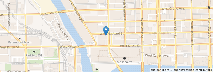 Mapa de ubicacion de Starbucks en United States, Illinois, Chicago.