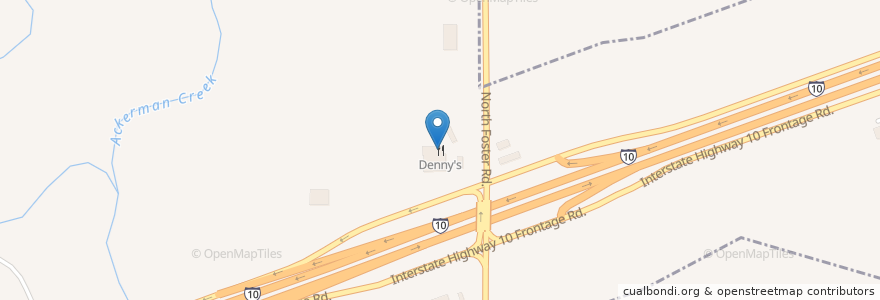 Mapa de ubicacion de Denny's en الولايات المتّحدة الأمريكيّة, تكساس, مقاطعة بيكسار, سان أنطونيو.